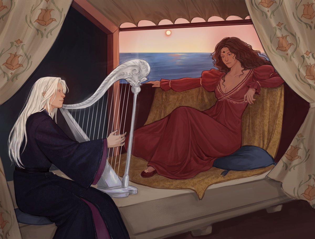 jujutsukun's tweet photo. “Not long after their lavish ceremony, the couple had set off to Dorne. It was a joyous affair filled with laughter and love as many times Prince Rhaegar was seen serenading his wife while Princess Elia recounted a myriad of childhood memories.”

⋆ 𐙚 ̊. — @CallistoAwe https://t.co/d6GqaxKZK2