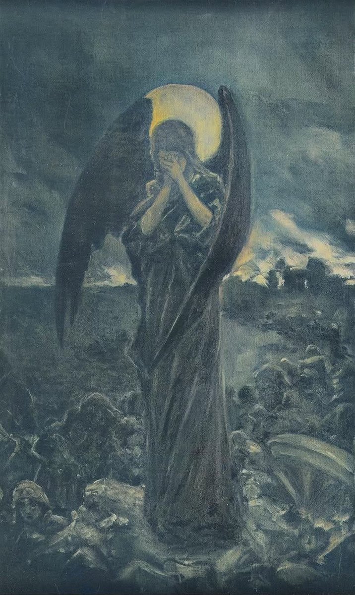 Estetism_jp's tweet photo. ヴィルヘルム・コタルビンスキ（ポーランド、1848〜1921）《嘆きの天使》（1900年頃） https://t.co/NDDhy2fFfh