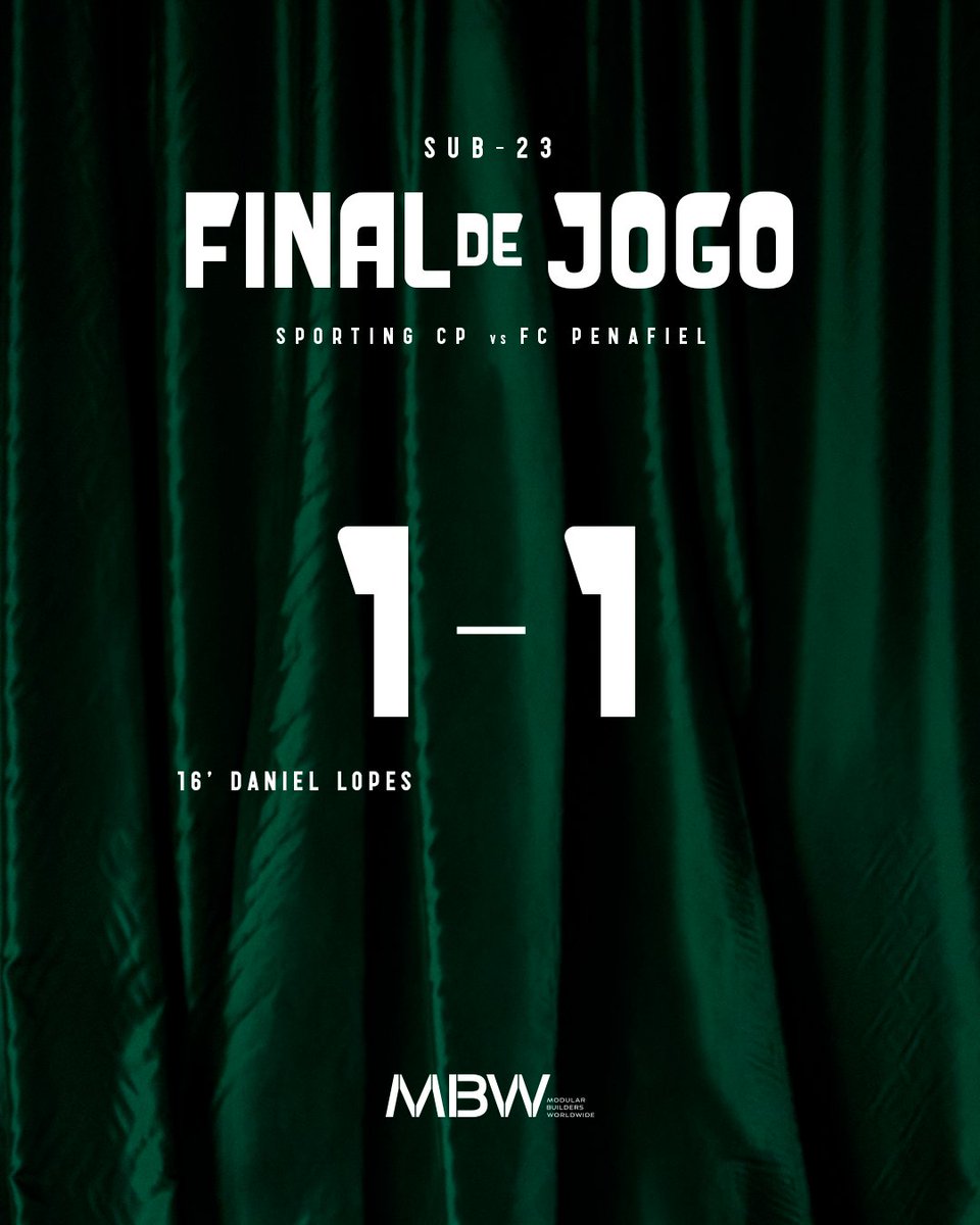 SportingCP's tweet photo. #Sub23SCP | ⏹️ Termina a partida no Estádio Aurélio Pereira.
1-1 // #SCPFCP https://t.co/3BUlKV514Y