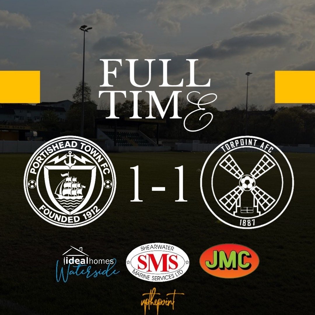 torpointafc's tweet photo. FULL TIME  |

A point on the road, with a great second half performance at Bristol Road. 

@PortisheadTown @KJMsport57 @PLsportsnews @devoncornwallfc @swsportsnews @Cornishfootball https://t.co/T48jcpjmSJ