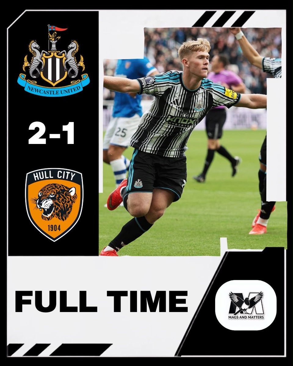 MAGSANDMATTERS's tweet photo. GET IN!! Newcastle beat Hull after two early goals scored by Joe Willock and Lewis Hall. Nervy final minutes but the lads saw the win through 🥵🖤🤍

Thoughts on the game #NUFC fans? https://t.co/KmWAaLAsTW