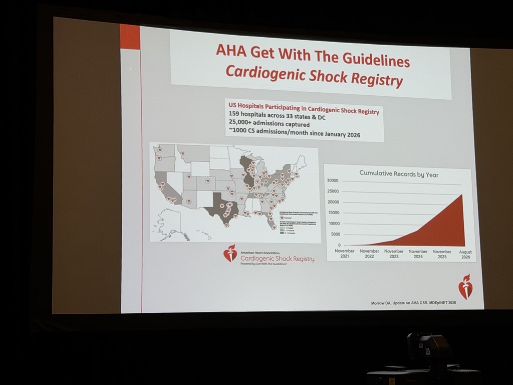 SCAI's tweet photo. From shock networks to shock registries: how can data move care forward?

Mitchell Krucoff, MD, MSCAI, discusses using registry data, data sharing, and benchmarking to inform quality improvement and clinical decision-making.

#SCAISHOCK @EDavisNurse @MohitpahujaMD @BilliaFilio @mwkrucoff @Ajar_Kochar @SarasVallabhMD @iyadisseh