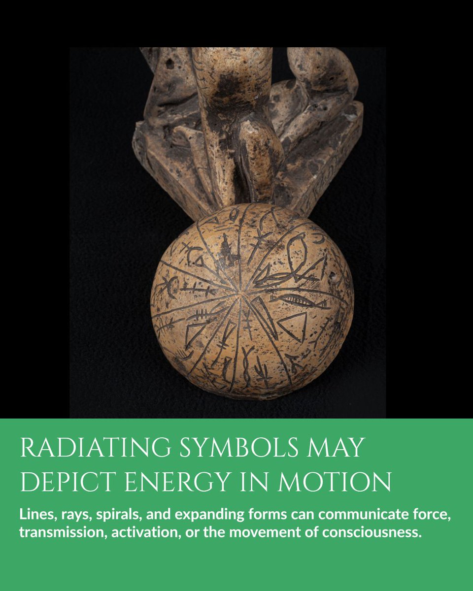 Artifact_Guard's tweet photo. Ancient makers lacked modern symbols for frequency or energy, yet radiating lines and spirals appear across artifacts. ⚡🌀

These shapes may capture invisible forces. What do radiating lines represent to you?

Share your interpretation below! 

#ArtifactGuardians #EnergySymbols https://t.co/VTmoHoB1z5