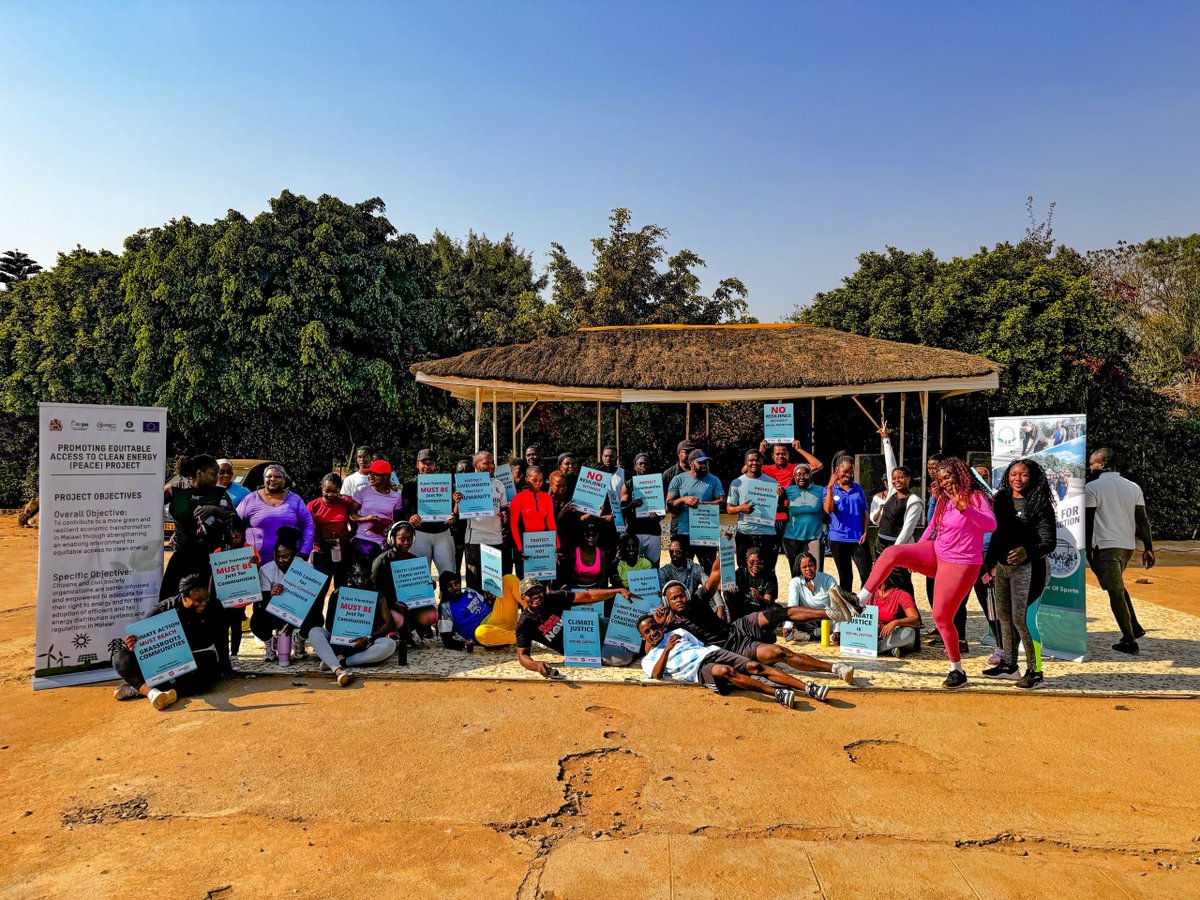 GreenFaithMW's tweet photo. Today, during our climate justice aerobics day, we brought young people together to call for: Climate finance that reaches those most affected; Climate-responsive social protection for vulnerable communities and; a just transition that creates opportunities for youth https://t.co/fKGP7MB3ZN