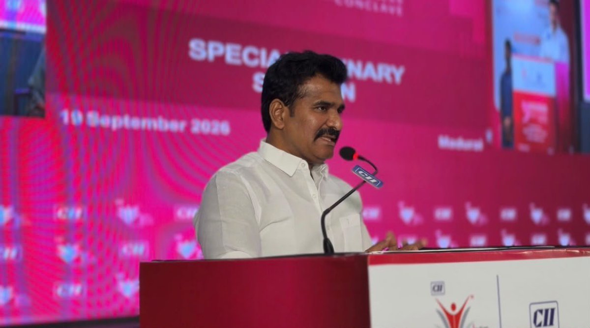 CTR_Nirmalkumar's tweet photo. இன்று (19.09.2026), மதுரை மாவட்டத்தில்  நடைபெற்ற CII – Indian Women Network (IWN) vividha Health & Wellness conclave நிகழ்ச்சியில் பெண்களின் திறமை, தொழில் முனைவுத்திறன் மற்றும் பல்வேறு துறைகளில் அவர்களின் பங்களிப்பை முன்னெடுத்துச் செல்லும் வகையில் நடைபெற்ற இந்நிகழ்வில் கலந்து கொண்ட போது.