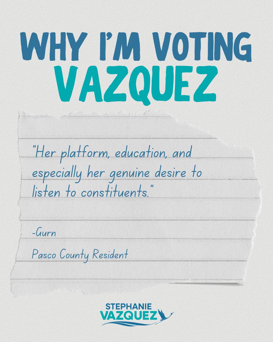 Stephanie4Pasco's tweet photo. Many have found their reason to #VoteVazquez. Find yours at https://t.co/uomECIi39C. https://t.co/8qq3dnIQZb