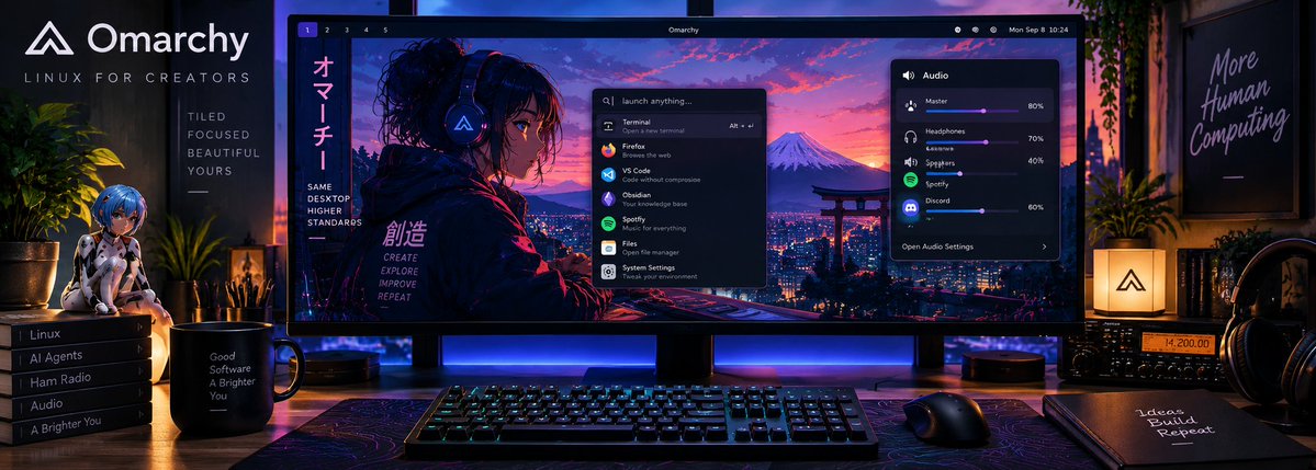 StudioXRadio's tweet photo. Omarchy has changed what I put up with on my computer.

I’ve built audio controls and a terminal launcher with AI agents. Small fixes for things that kept getting in my way.

What’s one thing on your desktop you wish you could fix today?

#Omarchy #AIAgents https://t.co/medi6e7FbQ