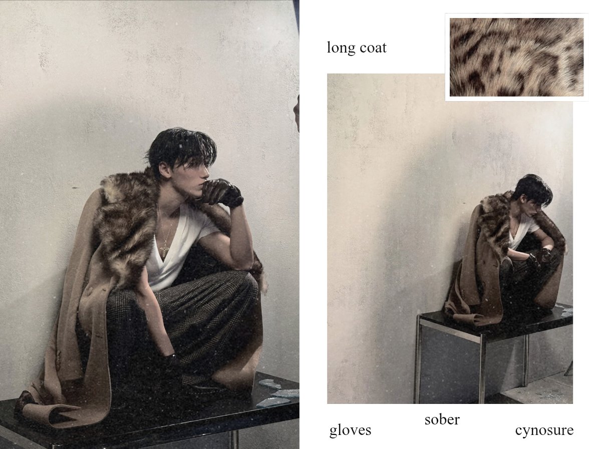Choisanf's tweet photo. The photoshoot briefing is underway, and I’m here waiting for my turn. Wearing this brown long coat paired with gloves, I think I’m all set for what’s coming next. https://t.co/6F7fKaXUFl
