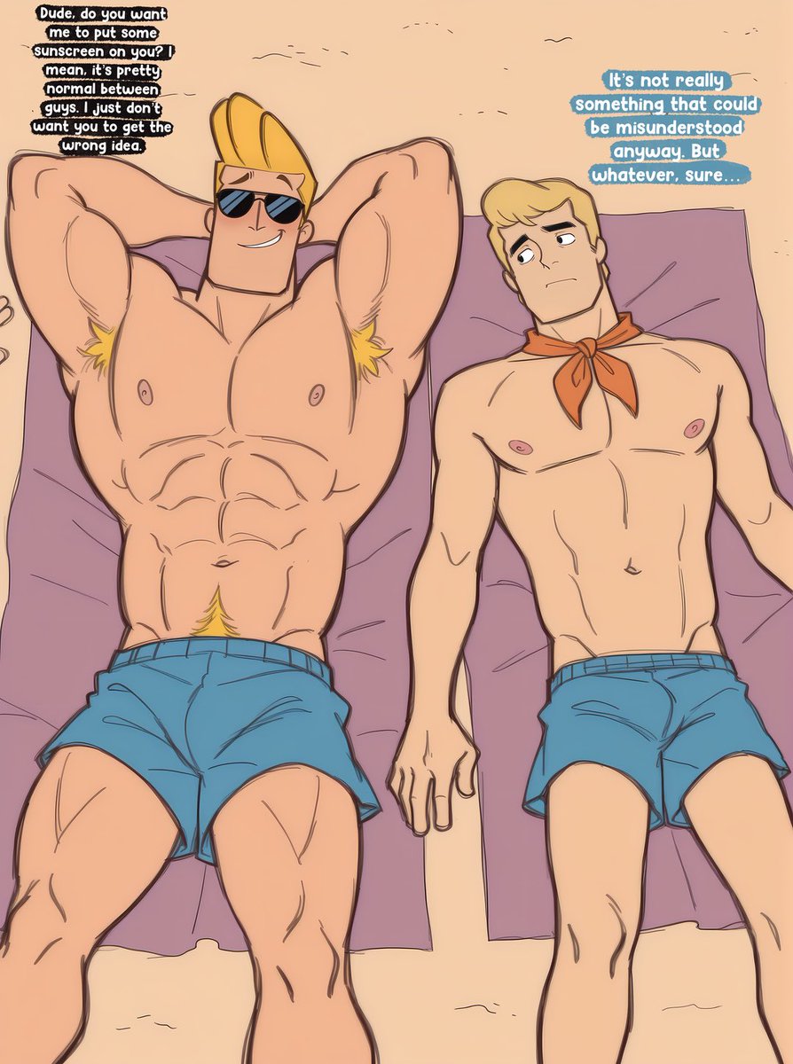 Mircaness's tweet photo. I’ve always loved Johnny Bravo’s dumb himbo vibe, trying so hard to maintain that muscular, macho persona 
More on P https://t.co/OHCDWH6wMB