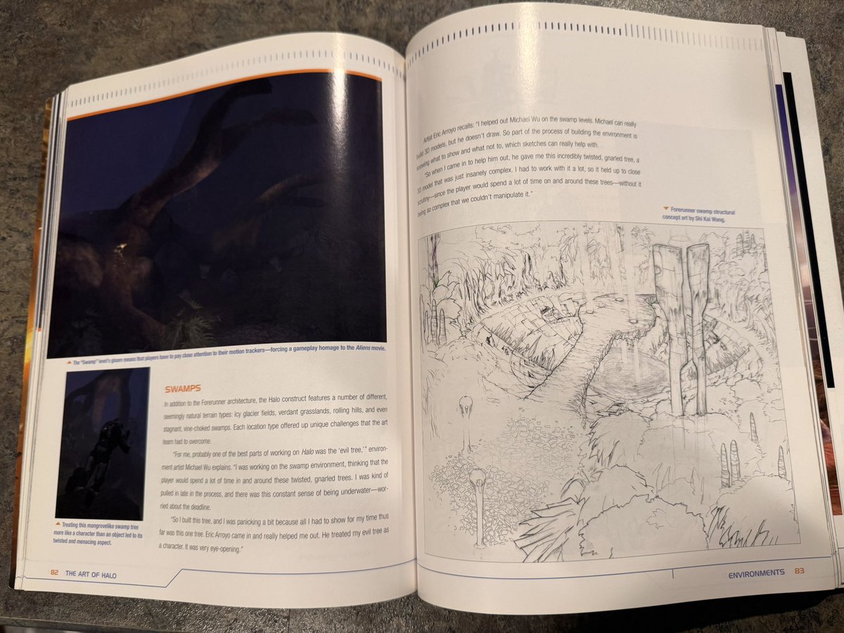 TwoForFlinching's tweet photo. This book is really a treasure trove of high res images of concepts and 3d art from the development of CE and Halo 2. Really neat stuff. https://t.co/TriPbql7eA