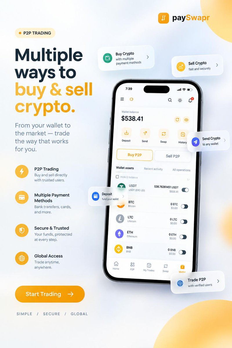 holarofLagos1's tweet photo. Used NoOnes for P2P trading and wondering where to go next? 

I recently came across @paySwapr, a P2P marketplace where you can buy and sell crypto using different payment methods, with traders across different markets.👍🏼 https://t.co/MxtAcroEBe