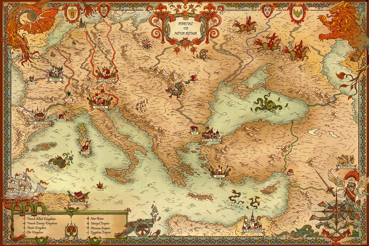 smitchellmaps's tweet photo. I've never drawn anything resembling the real world before, and here it is - a part of a map of Europe!
Created for J.R. Mathews, the creator of the Portal to Nova Roma series. https://t.co/I1L6qDID5U