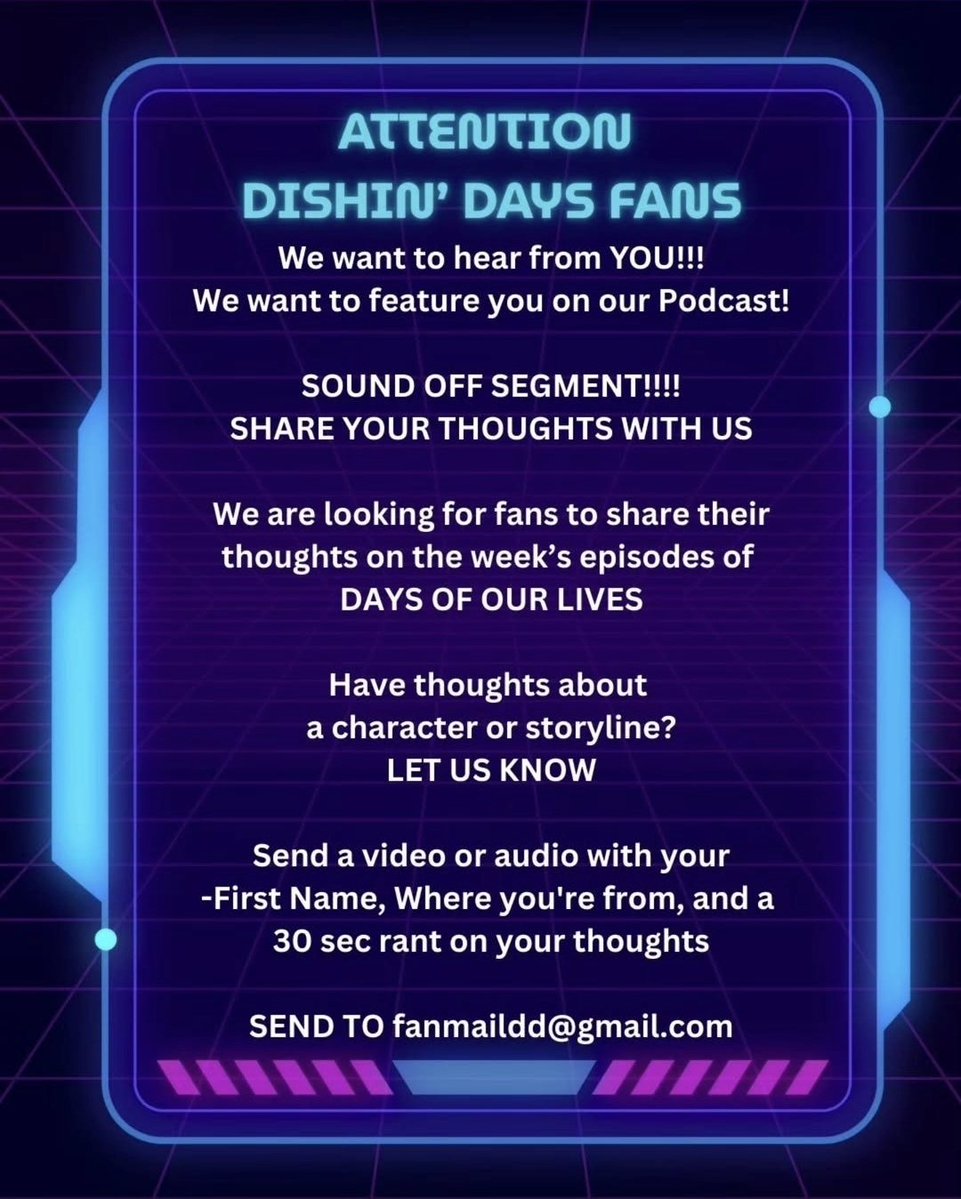 DishinDays's tweet photo. WE WANNA HEAR FROM YOU!!!!

GIVE US YOUR THOUGHTS ON THIS WEEK'S EPISODES AND YOU MIGHT BE FEATURED ON OUR SHOW https://t.co/fofpfHZDfD