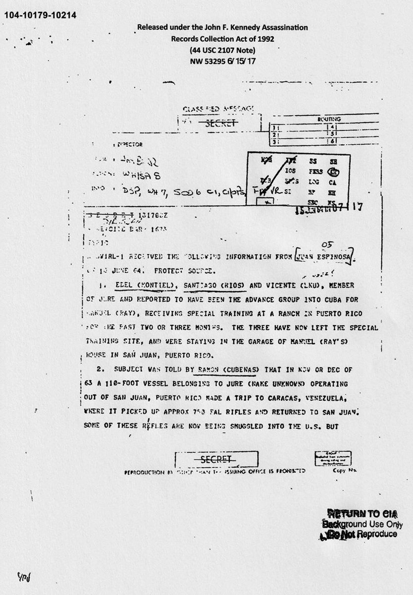 Judyth's tweet photo. in June- July 1963 Lee Oswald was involved in a CIA rifle smuggling operation involving a Delta Line cargo /cruise ship that brought over 500 rifles to New Orleans from the port asociated with Caracas, Venezuela. In 2017/2018 the CIA released evidence of other smuggling ops of rifles from Caracas. 
    I contend that CIA released these files under the JFK Act because Lee was involved in at leat one incident of smuggling rifles from Caracas. How did I know about this?  I was personally involved. 
    I believe these files were releaed because they were related to JFK and Lee Oswald records. 
     I first reported the Caracas smuggling operation in which I knew Lee was  involved in 1999, long before any such files were known to the public. 
      But neither I nor 6 Minutes were able to find any supporting files for my testimony on rifle smuggling in the National Archives in 2000, when I was sent to search for them,along with 60 Minutes.' ressearcher Dr. Howard Platzman.
    It would be 7 years before the files below were released, unredacted, buried among 1000's of untitled releases. I found these 3, then more later. Lee's address book - see below -mentions the shipment of 'guns' in a code with "Caracas." 
   Lee was not involved in CIA gun smuggling in Clinton, despite James Files' claims. Lee's true activities in Clinton are fully laid out in my books ME and LEE [2010] and in LEE HARVEY OSwALD AND ME [2022].
   THE TRUTH IS THERE. All of it. Lee Oswald was working in anti-Catro activities for the CIA and FBI in New Orleans from April 26 1963 to Sept 26, 1963.
   Go through my posts about Lee. Go back for months.  I have the receipts. But I am not allowed to speak to Rep Luna's committee.  I  know too much. =jvb=
