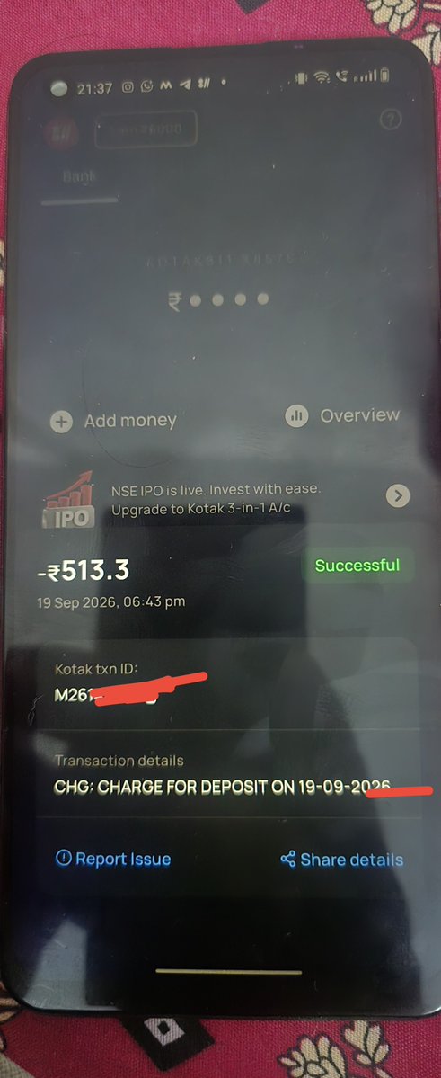 Acess2710's tweet photo. Hi @KotakBankLtd can you plz elaborate what kind charge is this ? Is it not even legal to get my funds transfer into my account? https://t.co/1EbJiXBwl3
