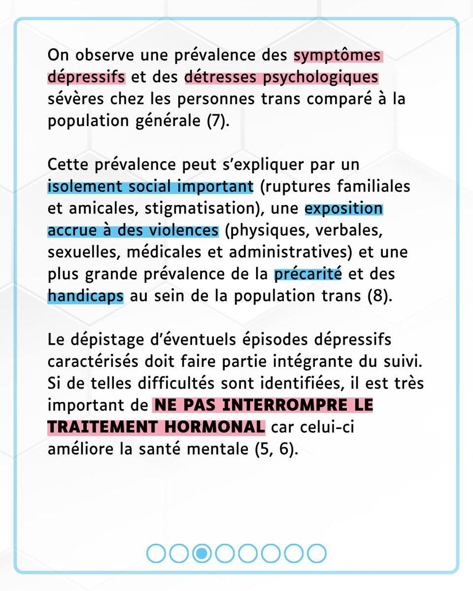 OrgaSoliTrans's tweet photo. Recommandation de soins de l'OST : chapitre 6 : santé mentale et dépsychiatrisation.  
La santé mentale chez l’adulte et l’enfant est largement améliorée par les traitements affirmatifs de genre (TAG) et l’acceptation par les proches. https://t.co/wM6dXEpvJq