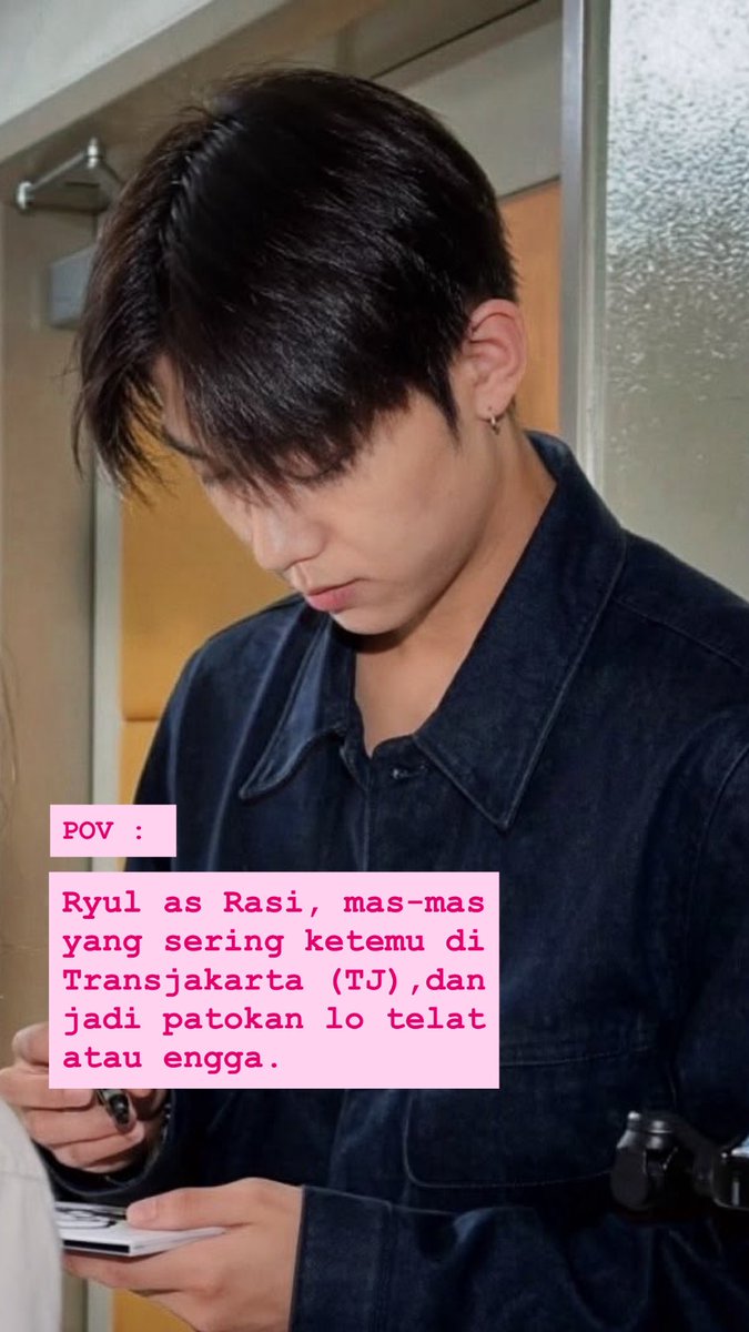 dearest4sho's tweet photo. POV : Selalu ketemu sama mas-mas di Transjakarta, at the point lo jadiin patokan telat atau engga. But, what if both of you start to familiar with each other presence?🤷🏻‍♀️

Kim Ryul AU (few tweets AU) https://t.co/gkhFsUqEZe