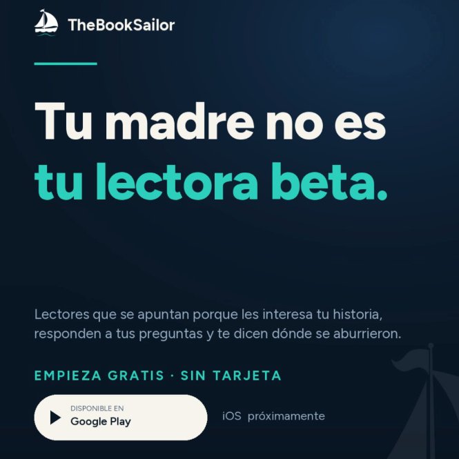 TheBookSailor's tweet photo. Tu madre te quiere. Tu lector beta quiere que tu libro sea mejor. https://t.co/PcfiRpQwGK