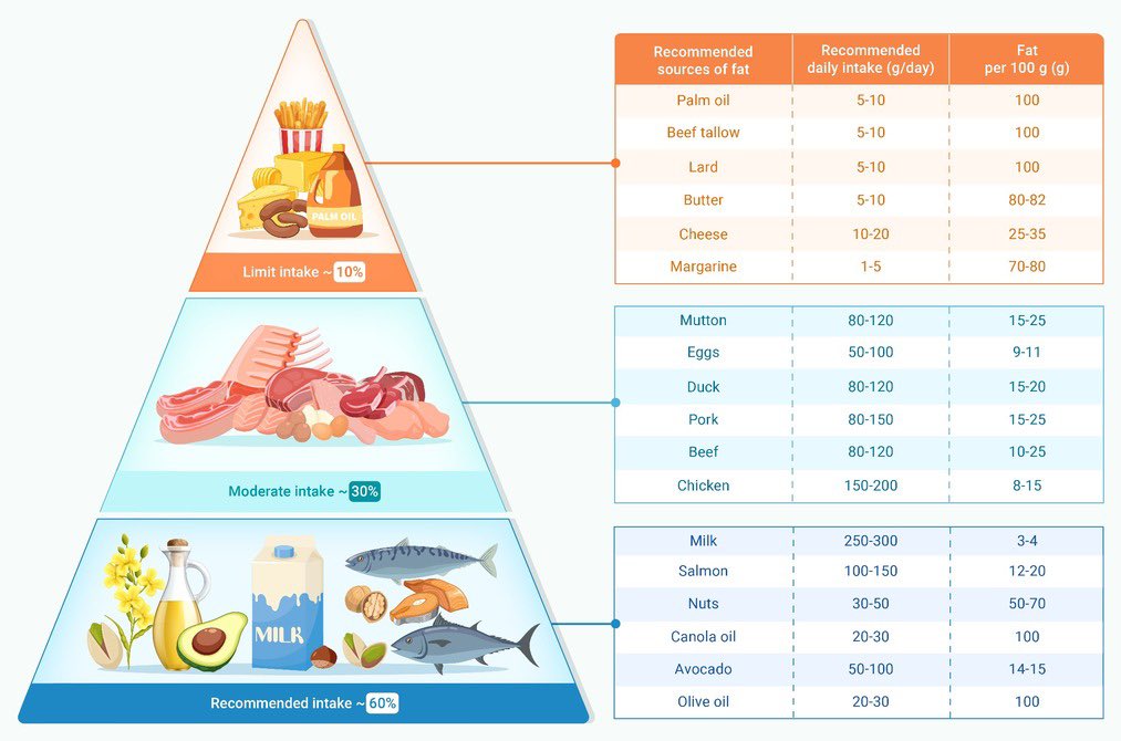 NutrioSci's tweet photo. 5/ Healthy Fats Are Vital 

Quality over elimination! Polyunsaturated fats (PUFAs) and plant MUFAs lower mortality risk. 

In contrast, saturated/trans fats &amp; long-term ketogenic diets carry long-term health trade-offs.

Recommended fat sources for a longevity diet: https://t.co/rfowSakEUQ