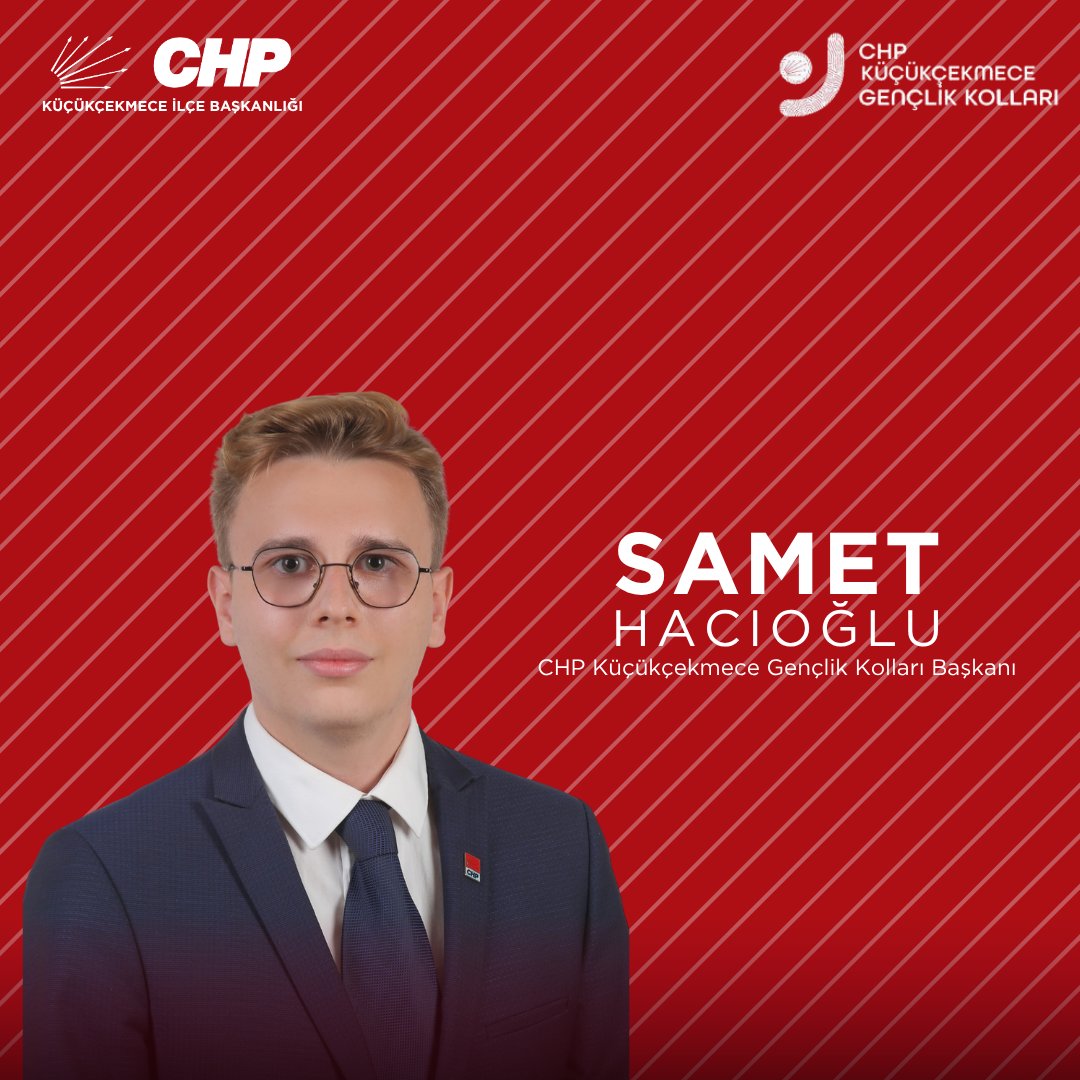 chpkucukcekmece's tweet photo. CHP Küçükçekmece Gençlik Kolları Başkanlığı görevine atanan Samet Hacıoğlu’nu kutluyor, başarılar diliyoruz.

İlçe Başkanlığı olarak Gençlik Kollarımızla dayanışma içinde çalışacak; gençlerin sözünü, emeğini ve katılımını birlikte büyüteceğiz.

#CHP #chpgençlik #küçükçekmece https://t.co/285bj7ekCi