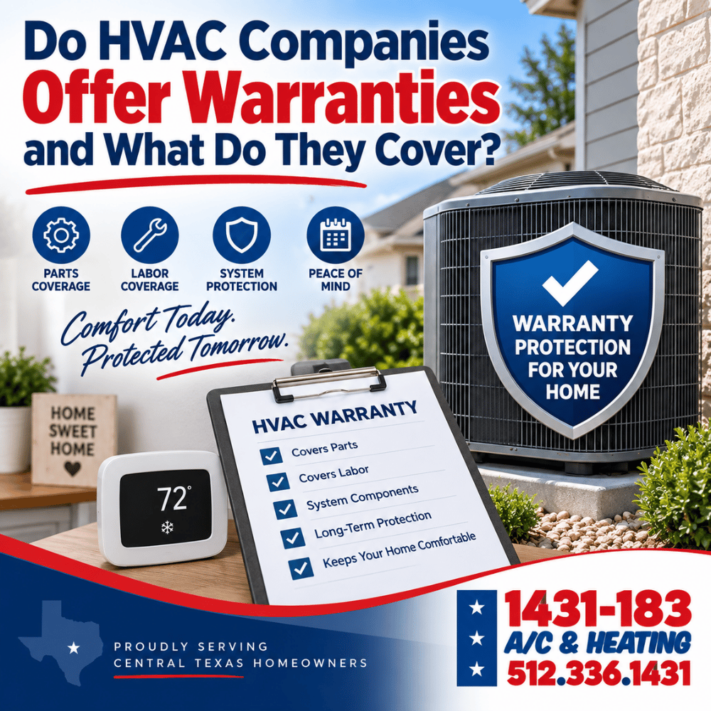 1431ACHeating's tweet photo. Does your air conditioning or heating warranty cover parts, labor, or both? 🛠️🛡️ Our latest article explains what HVAC warranties commonly cover.

https://t.co/eExotP1rA2

Call 512-336-1431 with questions.

#HVACWarranty #ACRepair #RoundRockTX https://t.co/jWMeoflPhb