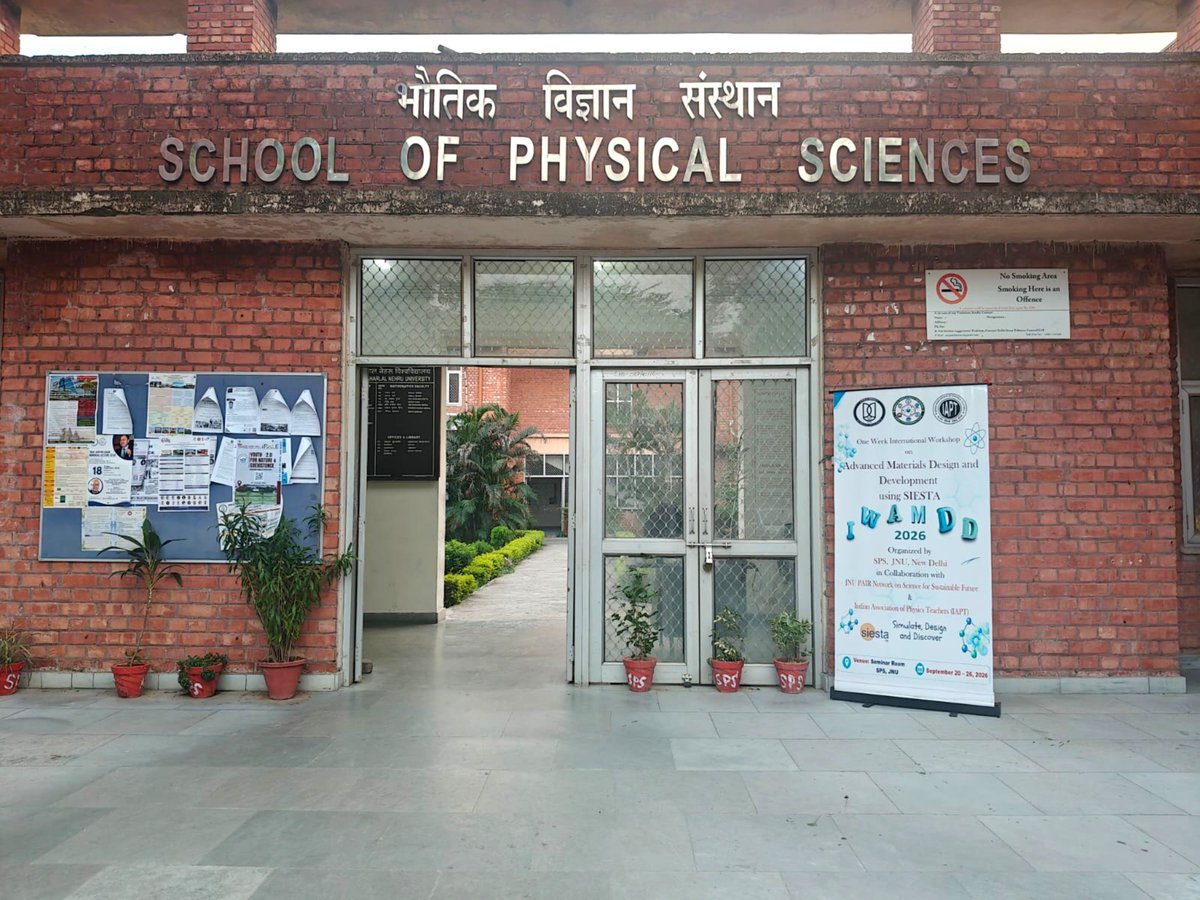 imHmishra1's tweet photo. The International Workshop on Advanced Materials Design
and Development (IWAMDD) using SIESTA aims to provide
a hands on exposure to simulation techniques for investigating
physical properties of the materials. 

School of physical sciences JNU @SPS_JNU
@JNU_official_50 https://t.co/IOMeA6oG7Q