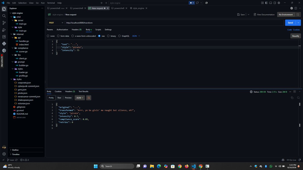 Sofelaa1's tweet photo. took a week off and came back to Gitective looking completely different 😭

2 former profiles is now 7 style profiles
cyberpunk + renaissance
REST API + web demo(not done)
compliance scoring + retries
and now it’s wired into Gitective 🕵️‍♂️

not too shabby😏😏
#buildinpublic #golang https://t.co/ACF7qJNup1