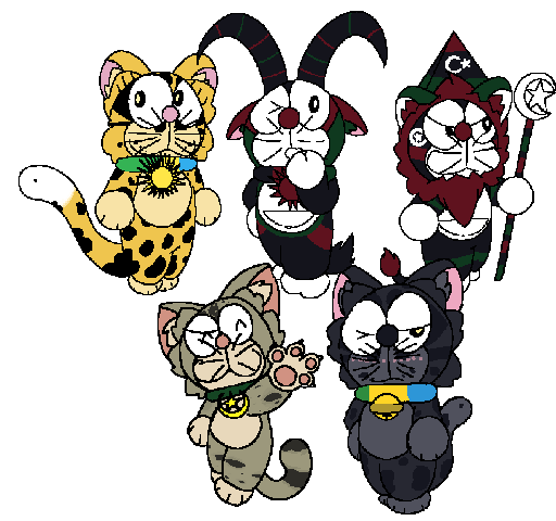 Brazza_Leo's tweet photo. (Afrodoras) Birthday wow
How did Afrokapi create 5 AFRODORAS ON THE SAME DAY?

Whatever, lets wish a happy birthday to our pan-African bovids and felines

#afrodoras #digitalart #originalcharacters #ocs #africa #afrocentric #rwanda #malawi #libya #gabon #mauritania https://t.co/cOHJ7swnvn