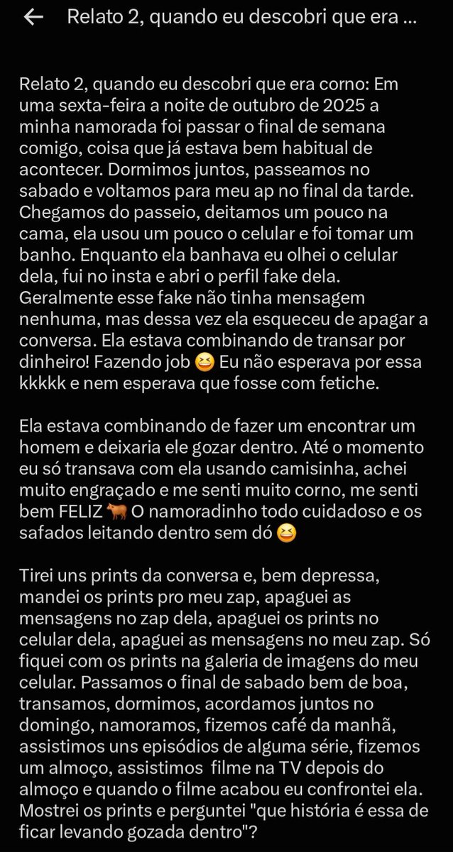 BoiMansinho's tweet photo. Relato 2, quando eu descobri que era corno: O namoradinho todo cuidadoso e ela levando gozada dentro dos safados 🐂 Prints no final https://t.co/7DR7j8pqBv