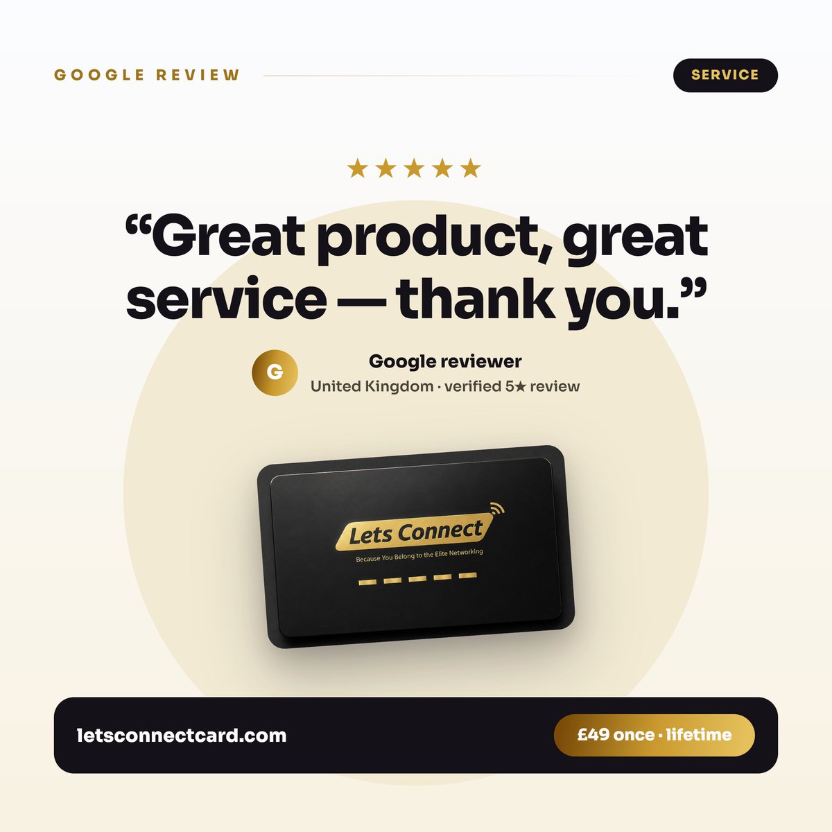 letsconnectcard's tweet photo. ⭐⭐⭐⭐⭐ "Great product, great service — thank you."
— verified Google review, UK

The last of our review series. Thank you to everyone who left one.

£49 once, lifetime — at letsconnectcard

#SmartBusinessCard #CustomerReviews https://t.co/AyHEpQ4a4h