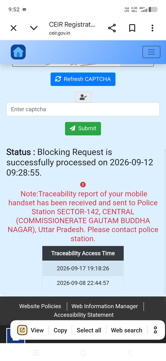 Journorahulk's tweet photo. 11 days. Multiple CEIR traceability updates. Still, my stolen. iphone 15 remains untraced. Noida Police Cyber Crime Department has received the updates repeatedly, yet no visible action has followed. @noidapolice , @DCPCentralNoida How many more updates will it take for action? https://t.co/ekG86XpIFO