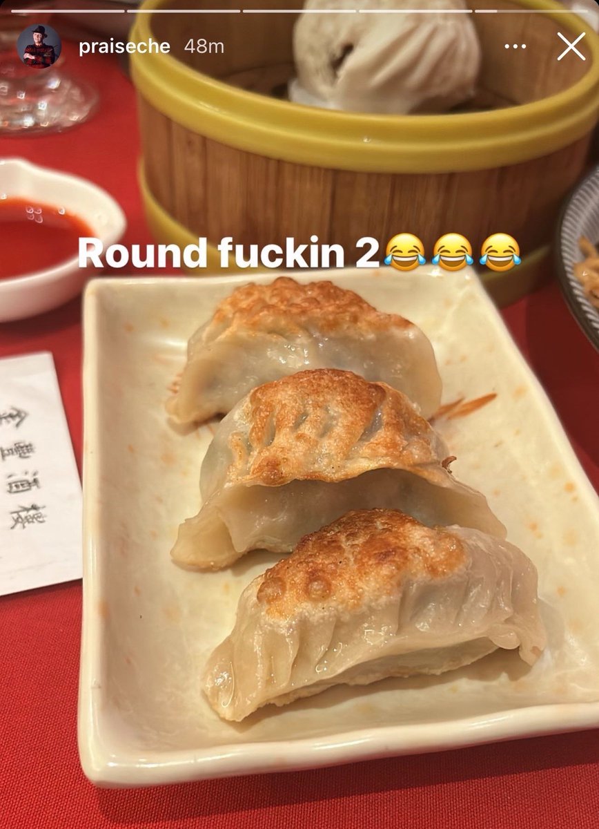 CheUnreleased's tweet photo. Throwback to when Che walked us through his first time eating dumplings😭 https://t.co/GYj9NfYtRn
