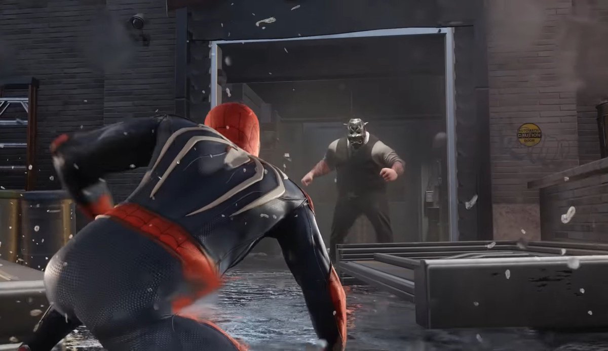 cursedsubject's tweet photo. @Tassiranha Nunca vou esquecer de quando saiu o primeiro trailer de Spider-Man PS4 e ele achou que esse cara era o Rhino https://t.co/OPFygKN5v7