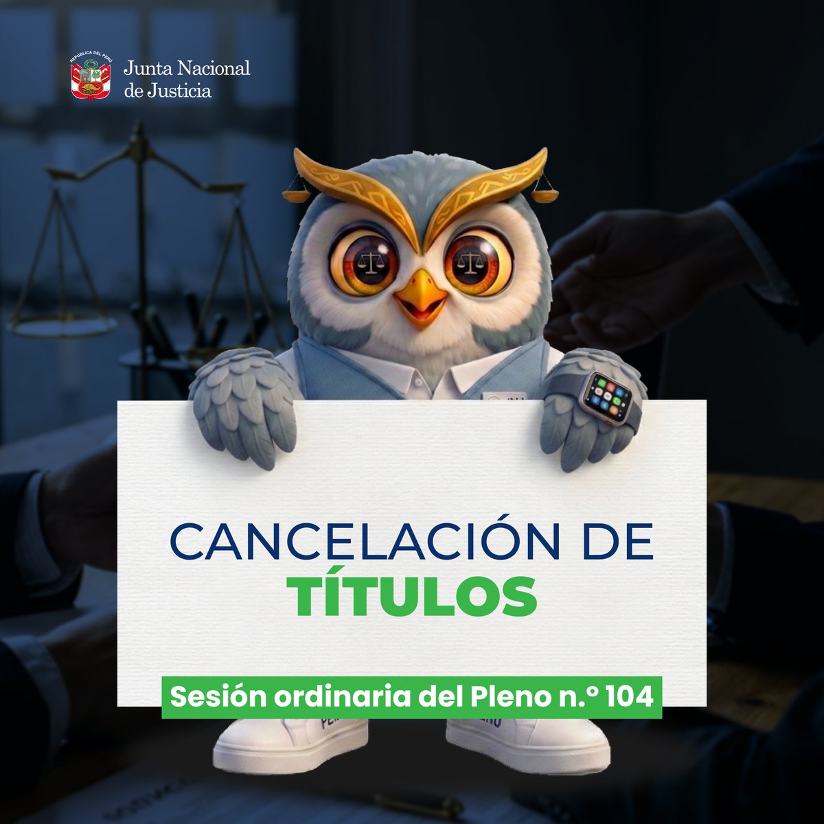JNJPeru's tweet photo. 🔴 Conoce los acuerdos adoptados en la sesión del 𝗣𝗹𝗲𝗻𝗼 n.° 104 de la Junta Nacional de Justicia, sobre cancelación de títulos. https://t.co/639hyXiQYe