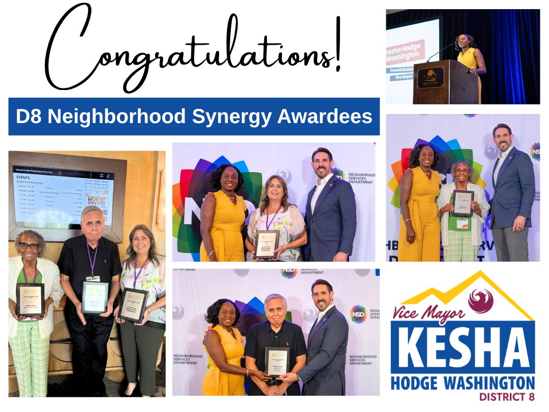 PHXdistrict8's tweet photo. Last weekend’s Neighborhood Synergy Conference Awards Luncheon was a wonderful reminder of the positive impact that dedicated community leaders have throughout District 8. I want to take a moment to congratulate this year’s honorees for their work strengthening our neighborhoods: https://t.co/TaTojkpS6h