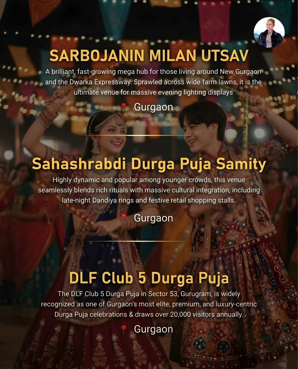 appletiwarivlog's tweet photo. Delhi-NCR, Durga Puja &amp; Navratri 2026 are here! 🪔✨ From pandal hopping and dhak beats to festive vibes and Dandiya nights, the celebrations have officially begun.

#DurgaPuja2026 #Navratri2026 #Dandiya #DurgaPandal #FestivalVibes #DelhiNCR https://t.co/QRV1p4oT05
