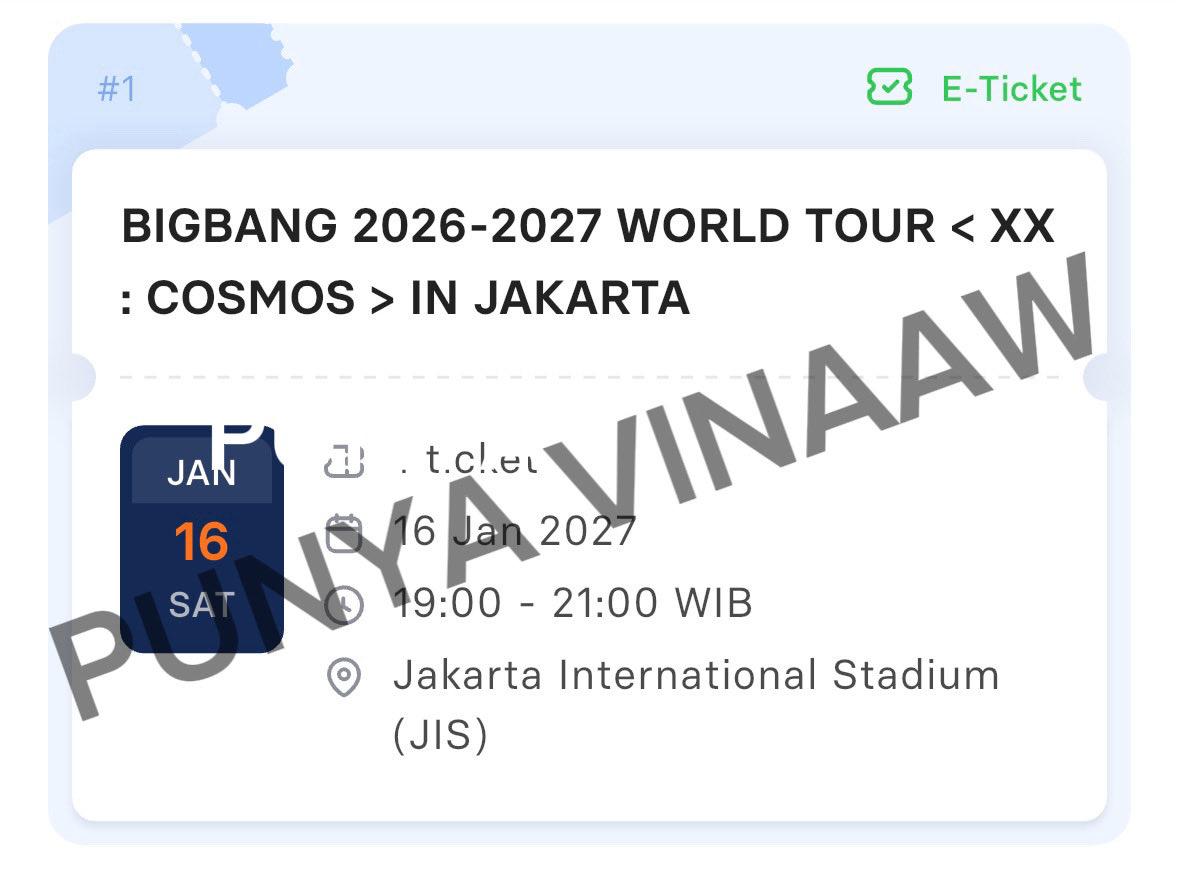 vinnssss_'s tweet photo. WTS tiket bigbang jakarta
CAT 5B - 1 tix
a/n pribadi y
💸 3,xxx aja ya
plis pertemukan aku dgn buyer serius 🥺🙏🏻
no tipu ya, nanti dikasi proof, dibantu sampe wb jg

#bigbang #wts #wtb https://t.co/diWZjRyJgl