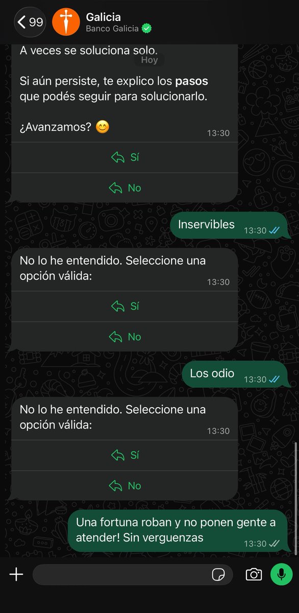malecordova91's tweet photo. @BancoGalicia  Que inutiles son, por eso las billeteras virtuales les fuebtan bien! Son un desastre, ROBAN a 4 manos a los usuarios y no ponen gente a atender! Fundanse! Ya di de baja todo. https://t.co/er8SY2cgIO