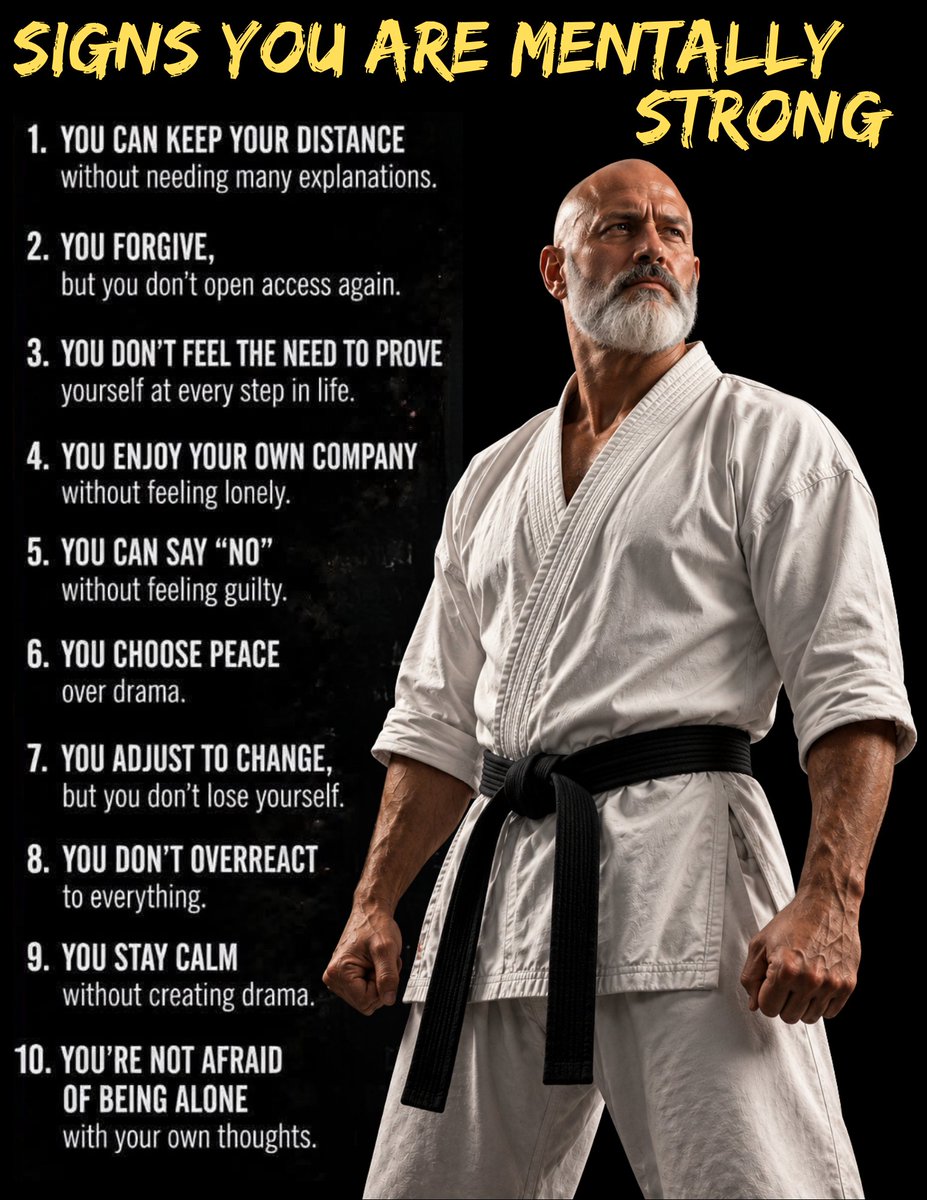 Dragon_Mindset's tweet photo. Signs You Are Mentally Strong
Mental strength isn't about becoming cold, emotionless, or unaffected by life. From the perspective of masculine spirituality, real strength is learning to govern yourself—your thoughts, emotions, reactions, words, and desires—while allowing God to shape the man you are becoming. A strong man doesn't need to control everything around him; he learns to control himself and entrust the rest to God.
1. You can keep your distance without needing explanations.
Wisdom teaches you that not every relationship deserves unlimited access to your life. Sometimes strength means quietly creating boundaries without anger, revenge, or drama.
2. You forgive, but you don't repeat the same cycle.
Christian forgiveness doesn't require foolishness. Forgive without carrying bitterness, but learn the lesson and use discernment about whom you trust.
3. You don't feel the need to prove yourself at every turn.
When your identity is grounded in God, applause becomes less important. Quiet confidence doesn't need an audience.
4. You enjoy your own company without feeling lonely.
Solitude can become sacred ground. A spiritually grounded man learns to sit quietly, pray, reflect, journal, think, and become comfortable with the man God sees when nobody else is around.
5. You can say “no” without feeling guilty.
Every yes costs you something. Masculine maturity means protecting your time, priorities, marriage, family, faith, and mission—even when that requires a firm no.
6. You choose peace over chaos.
Not every argument deserves your participation. Sometimes the strongest move is refusing to surrender your peace to someone else's disorder.
7. You adjust to change rather than resist it.
Life changes. Careers end. Children grow up. Bodies age. Seasons close. Faith reminds us that while circumstances change, God remains constant.
8. You don't overreact to everything.
The disciplined man creates space between what happens and what he does next. Feel the emotion, examine it, pray about it—and then choose your response.
9. You stay calm without creating drama.
Calmness is not weakness; it is strength under command. The spiritually mature man doesn't need to raise the temperature of every room he enters.
10. You're not afraid of being alone with your own thoughts.
Silence reveals things noise can hide. Spend enough time with God and yourself that you aren't constantly looking for distraction from what is happening inside you.
Conclusion - Strength Under God's Authority
Mental strength isn't measured by how intimidating a man appears. It is revealed by self-control, forgiveness, boundaries, humility, courage, discernment, and peace. The goal of masculine spirituality isn't simply becoming a tougher man - it is becoming a man strong enough to surrender his strength to God.

“For God did not give us a spirit of cowardice but rather of power and love and self-control.” — 2 Timothy 1:7
FAITH • DISCIPLINE • SELF-CONTROL
