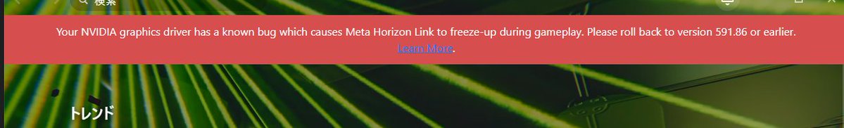 nagoling's tweet photo. RTX 4060Ti ドライバが596.49
Meta Horizon Linkで警告を受けた。個人的に安定しているからこれで良いんだけど、警告がでたからバージョンを変えるか・・・ https://t.co/VM3mxDEgt4