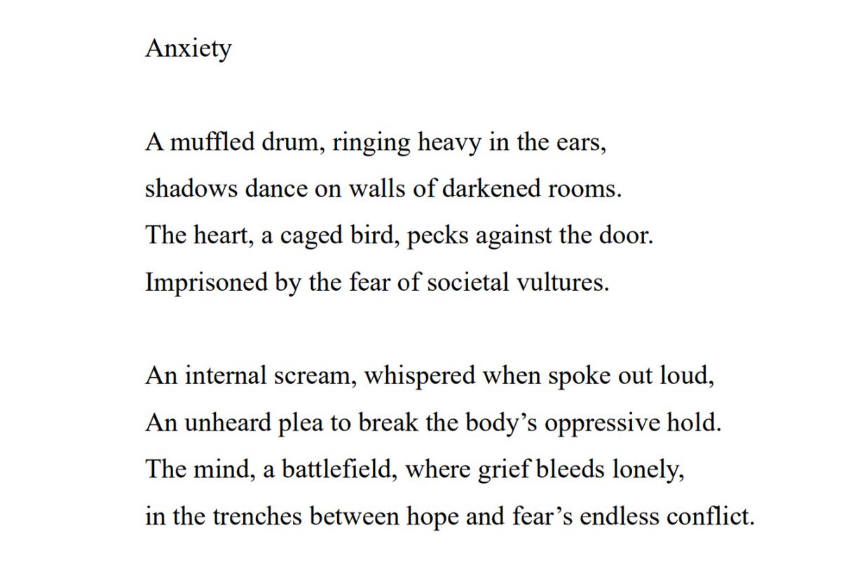 nathan_h7x's tweet photo. Exploring modern anxiety through the lens of early 20th-century poetry. Here’s the story behind the style and poem👇

#PoetryCommunity 
#WritingCommunity 
#Modernism 
#Imagism
#Poem #poetry 

Sometimes a feeling is too heavy to explain, so you have to paint it with words 💜 https://t.co/0SN0iAqAd1