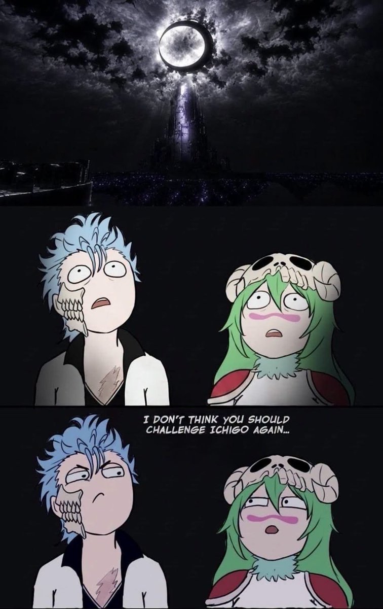 belikegift6's tweet photo. You might want to think it through Grimmjow. 😹🥀 https://t.co/bB2hmv58mF
