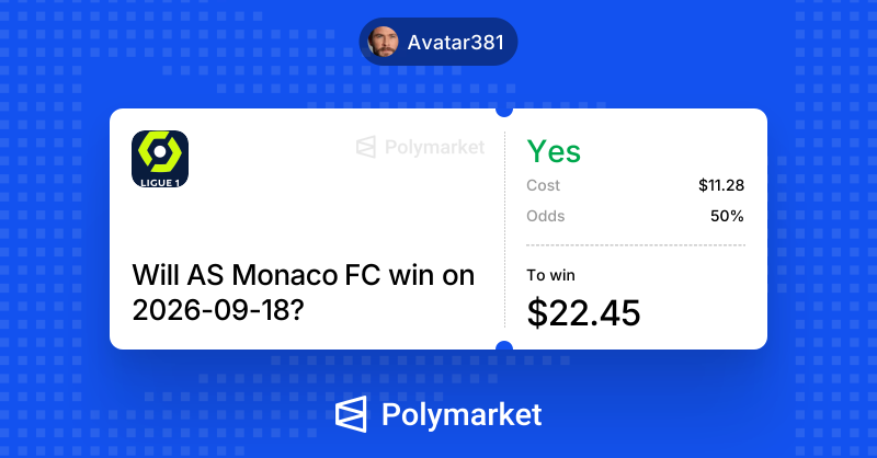 crypto_vatar's tweet photo. THE PREDICTION CAME TRUE @Polymarket

Monaco 2-1 Racing Club de Lens✔️

From the opening whistle, Monaco pinned the visitors back in their own half, created a slew of chances, and deservedly took the lead following a quick and spectacular play https://t.co/2koDRFQRfk