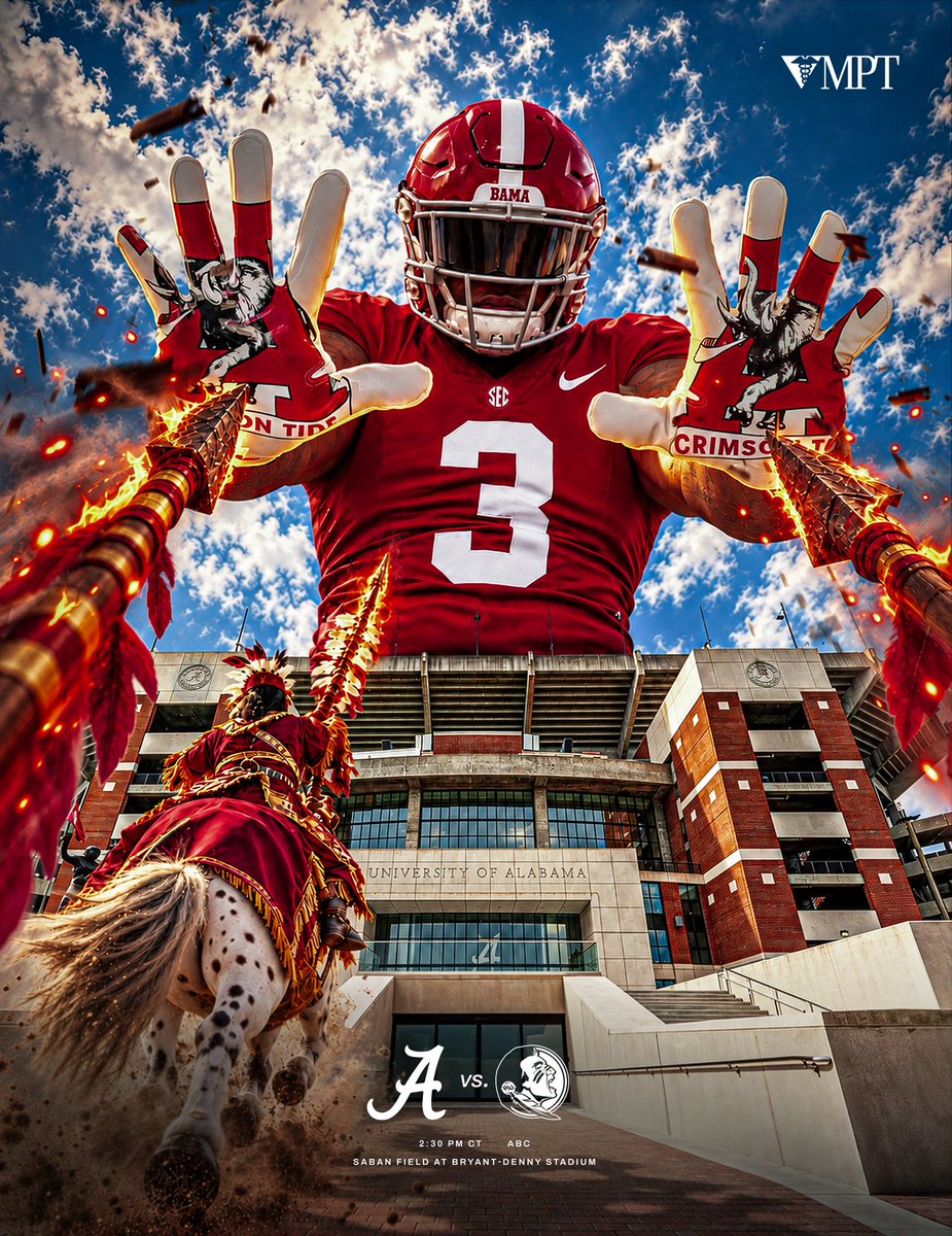 AlabamaFTBL's tweet photo. Warning: Tide ahead. 🌊🐘 https://t.co/ajkPfwXnxF