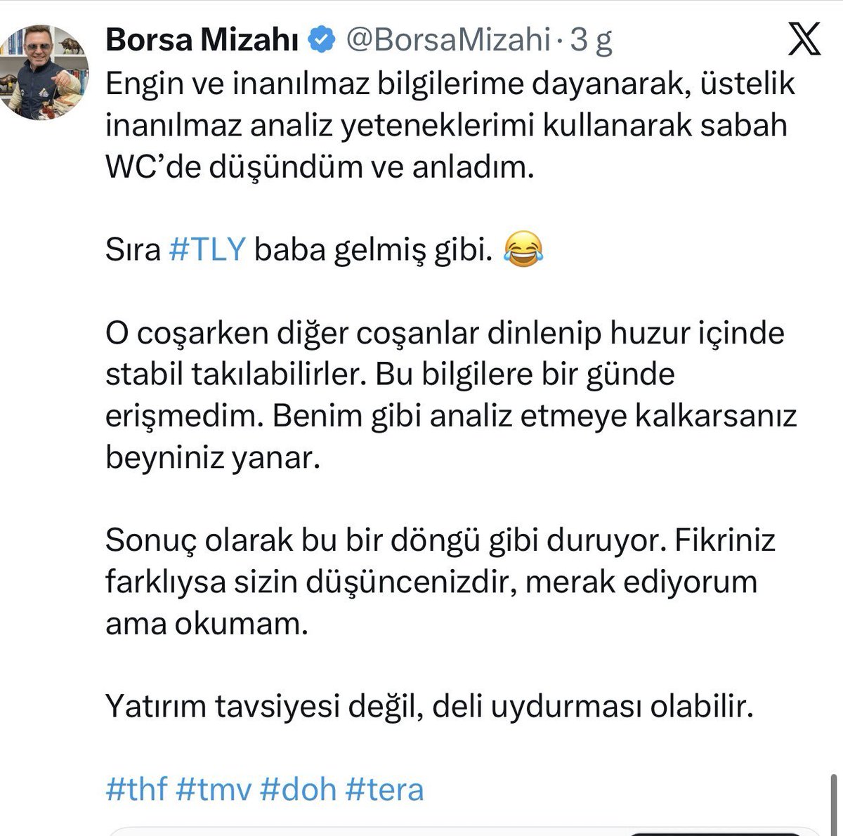 GreaterFooler's tweet photo. @BorsaMizahi Kral TLY baba gitmiş gibi ? Allah yardımcınız olsun ne diyim. https://t.co/CTQzOIFvl3