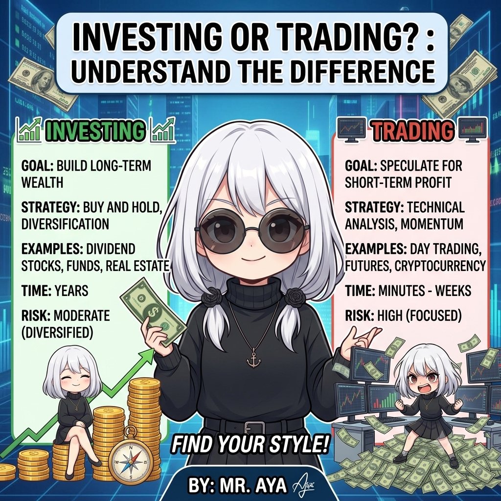 BBA1744's tweet photo. Investing vs Trading: Which side are you on? 📊💸
​🟢 Investing: Long-term wealth &amp; compound growth
🔴 Trading: Short-term profits &amp; momentum
​Drop a 🟢 or 🔴 below! 👇
By: Mr. Aya
​#Investing #Trading #StockMarket #Crypto #DayTrading https://t.co/BqWYD7SjF2