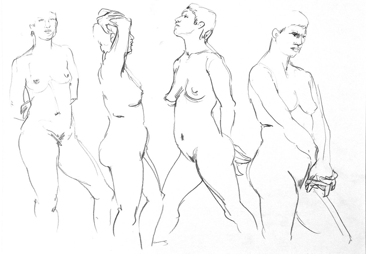 BretMenoni's tweet photo. A selection of drawings made since September in the Hear life-drawing workshops, including those led by Atelier Mathias Costa. For the past three years, I ran these workshops, and I’m really enjoying being on the other side this time. I let myself https://t.co/NSeFLOMcYs