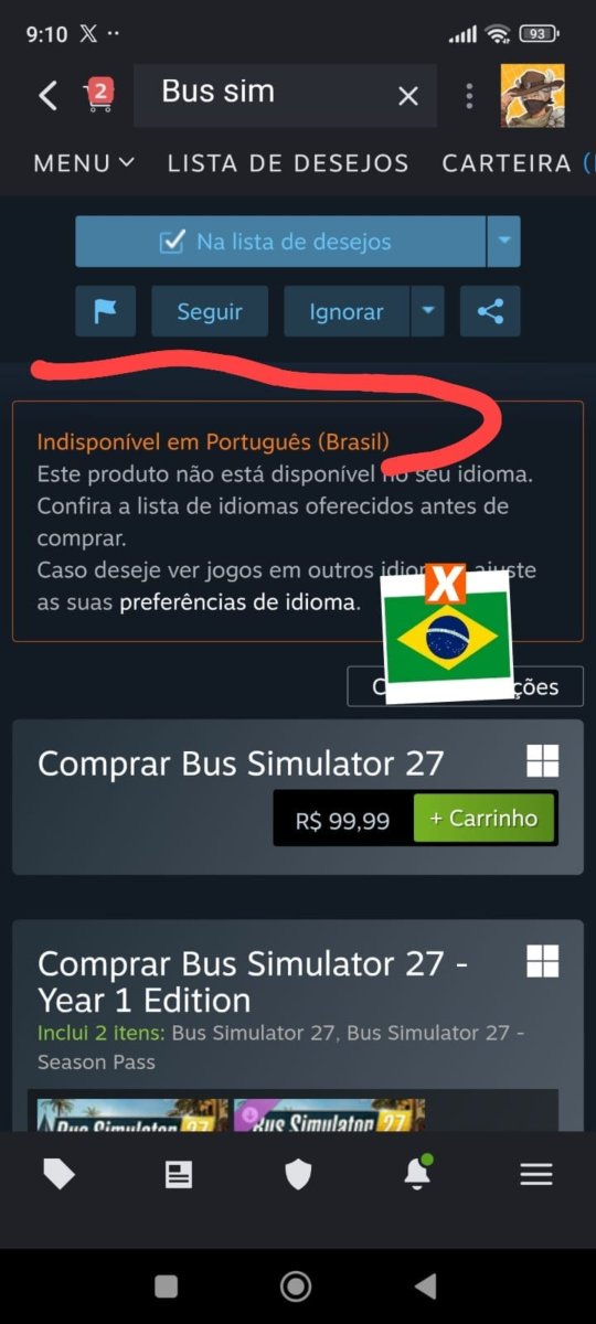 ClauRodrigues13's tweet photo. @BusSimGame No Portuguese for Brazil; thanks, but I won't be buying it this time. https://t.co/aiee0pHvCj