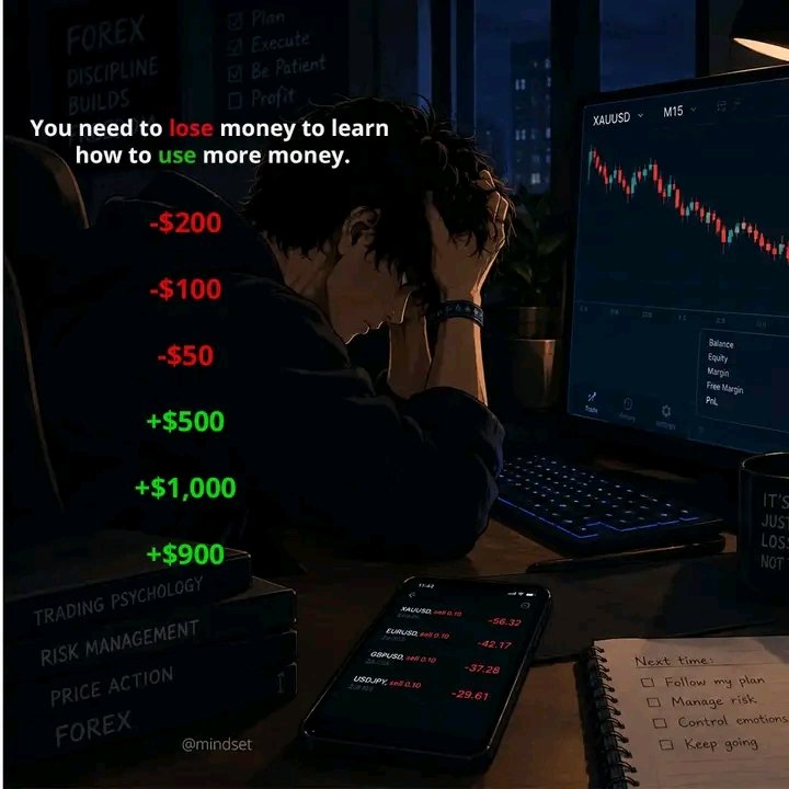 jaaji_fx's tweet photo. Dear traders 

Sometimes, you have to lose money before you learn how to make it. 👇 https://t.co/M4MUQnWvdd