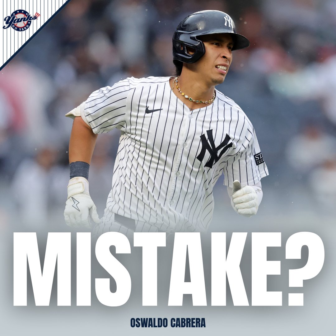 YanksGoYardFS's tweet photo. DFA'ing Oswaldo Cabrera already feels like a decision that could've (and perhaps should've) been avoided by the Yankees.

Read more ⬇️ https://t.co/G4K1fXOifC